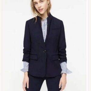 J Crew Blue Linen Regent Blazer Size 2